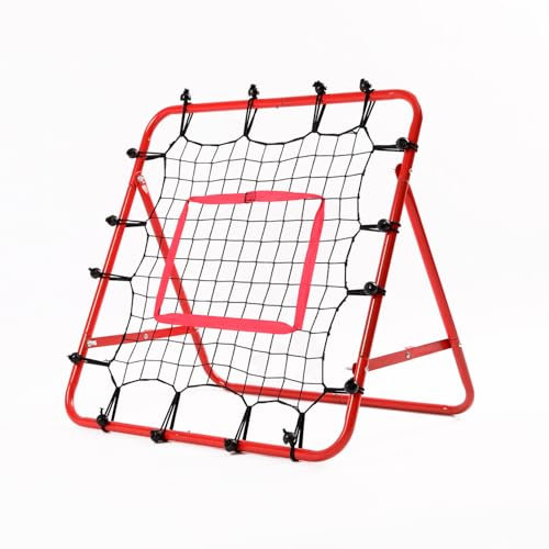 Tour Rebounder-Netz, Training, Fußball, Kickback, Ziel, Pro für Kinder, Spielunterricht, verstellbar, tragbar, Fußballtür, 62 x 62 cm, Rot mit Zielrahmen, 62 x 62 x 50 cm