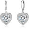 ALEXCRAFT Damen Ohrringe Silber 925 Hängend Post Glitzer Ohrringe Silber Mit Herz Post Silver 925 Hanging Earrings Glitzer mit Zirkonia für Frauen Freundin Mama