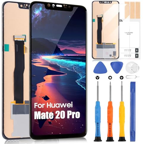 Schermo LCD per Huawei Mate 20 Pro Display per Mate 20 Pro LYA-L09 LYA-L29 LYA-AL00 Touchscreen Digitazer Assembly Sostituzione Schermo con Riparazione Kit (Nero, Incell, Senza Fingerprint Unlocking)