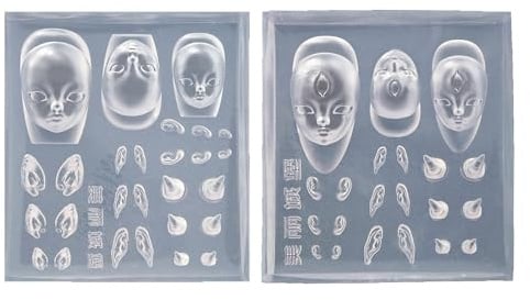 Silikon Nagel Stamping Platte Carving Formen Teufel Hörner Stempeln Kunst Formen Silikon Nail Art Form