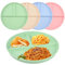 4 Piezas Plato Llano Dividido, Platos de Control de Porciones Irrompible, Platos Plastico Duro Reutilizables, Plato Dividido en 3 para Dieta Adultos Niños, Apto para Microondas y Lavavajillas