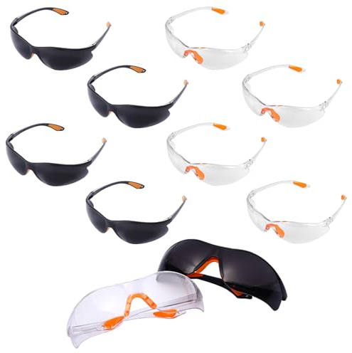 YOYEAH Schutzbrillen Set, 8 Stück Arbeitsschutzbrille Kinder Sicherheitsbrillen Transparent Labor Schutzbrillen für Arbeit Staubdicht Schießsport Brillanträger.