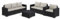 Allibert California Gartenmöbel-Set 4-teilig, Loungemöbel Outdoor, Gartenlounge, Terrassenmöbel außen, Rattan Lounge, Sitzgruppe im Freien, Gartensofa mit Beistelltisch, Sessel & Sitzkissen, Anthrazit