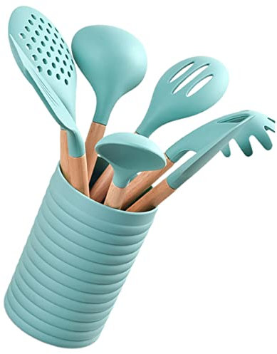 HOMOBABE 1 juego Utensilios de Cocina de Silicona con Mango de Madera Utensilios Prácticos para Cocinar