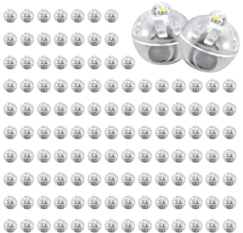 CIMOYBAI 120 Stück Ballonlichter, LED Ballons Lichter, Mini LED Licht Leuchtkugeln, Runde Led Ballonlichter für Papierlaterne, Ballonlicht, Geburtstagsfeier, Hochzeit(Warmes Weiß)