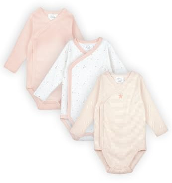 Stellou & friends Baby Body, 100% Bio-Baumwoll Wickelbody 3er MultiSet, kuschelweiche und hochwertige Kinder Kleidung für Jungs und Mädchen, Langarm & Kurzarm-body, OEKO-TEX 100 Zertifiziert