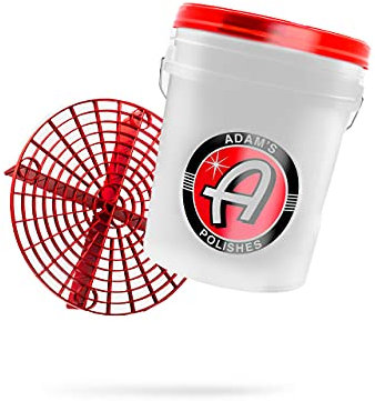 Adam's Grit Guard Wash Bucket with Lid - Professional, Heavy Duty 5 Gallon Detailing Bucket
