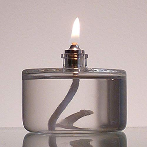 Firefly Fuels Refillable Glass Oil Candle - 3 oz Liquid Candle for Indoor Use, Outdoor Events, Emergency Lighting - Clean Burning with Wick and Holder Included. Use with Liquid Paraffin or Lamp Oil