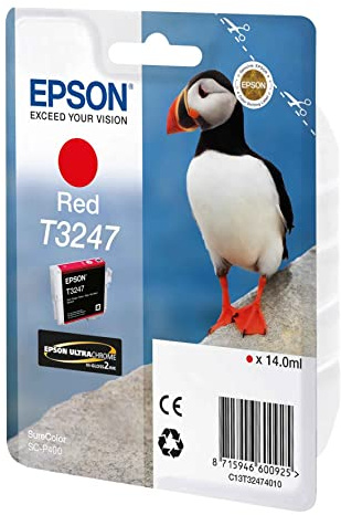 Epson C13T32474010 Ink Cartridge for Printer, Red, Genuine