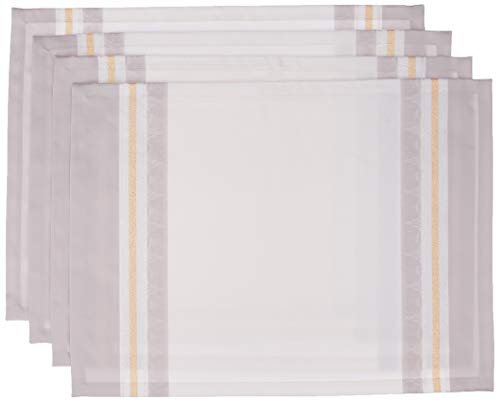 Unbekannt Garnier-Thiebaut, Set 4, Galerie des Glaces (Hall of Spiegel) Platzsets, 53,3 x 38,1 cm Damast 100% Baumwolle, grün Sweet behandelt