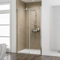 Schulte porte de douche coulissante 120 x 200 cm, en niche, roulettes en haut, aspect chromé, 2 verres de sécurité transparent 8 mm, montage 1 partie fixe réversible, plage de réglage 118.5-120.5