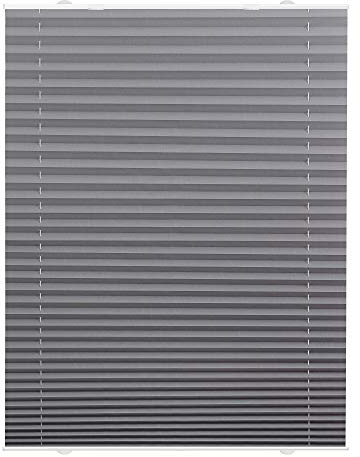 Lichtblick Plissee Blickdicht ohne Bohren Haftfix Grau 60 cm x 130 cm (B x L)