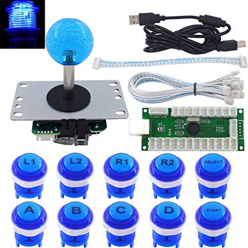 SJ@JX Arcade Game LED DIY Kit Mechanical Keyboard Switch LED Button PC MAME Retropie Arcade Joystick Controller Zero Delay USB Encoder