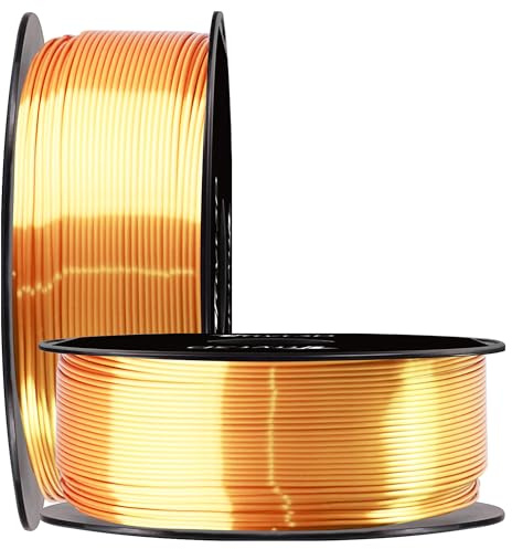 Silk Gold 3D Printer 1,75 mm PLA Filament 1 kg 2,2 lbs Spool High Diameter Accuracy Widely Compatible for 3D Printer, Silk Metallic Gold PLA 3D Printer Filament by TTYT3D