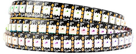 BTF-LIGHTING WS2815 (aktualisiert WS2812B) 1m 144 individuell digital adressierbare Pixel RGB-Dual-Signal-LED Flexibles Lichtband 5050 SMD IP30 Nicht wasserdicht Magic Dream Color DC12V Schwarz PCB