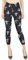 dy_mode Capri Leggings Damen 7/8 Kurze Leggings Geblümt - 7LG170 (7lg184-Kreuze, OneSize 36/38/40)