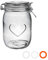 Nicola Spring Herzglas Lagergläser - 1L - Klarer Siegel