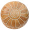 ESSENCE OF MOROCCO RAK2 Marokkanischer Pouf, Fußstütze, Fußhocker, Ottomane, echtes Leder, Naturbraun, handgefertigt, handgenäht mit gesticktem Design, RAK2 (nur Bezug)