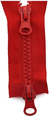 Cycat 5# 80-150cm in Resina Cerniera con Doppio cursore della Resina di plastica Colorata Zipper Rosso, 100cm