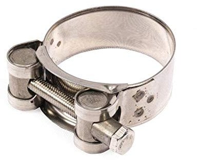 MoreChioce Motorcycle Exhaust Pipe Clamp, Adjustable Stainless Steel Clamp Clip Rings Silver Clamp for Motorcycle Exhaust Pipe Middle Buckle, 48-51mm