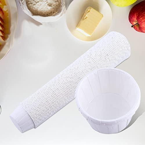 100 Stück Mini Cupcake Liner Papier - Runde Bunte Kuchen Backbecher für Zuhause Geburtstag Party Hochzeit Dekoration Gebäck Muffin Formen Formen (Weiß)