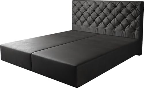 DELIFE Boxspringgestell Dream-Great Lederimitat Anthrazit 180x200 cm