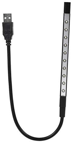 Bright Led Usb Lamp Flexible Led Light Usb Stick Lights Led With 180ºAngle Flexible Neck Dimmable Touch Switch Laptop Lamp for PC Reading Keyboard Laptop Dressing Table Bed (black)