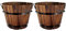 2st Blumentopf Holzkübel Eimer Für Whiskyfässer Hölzerne Blumenkästen Whisky-Eimer Rustikale Blumentöpfe Aus Holz Pflanzgefäße Vase Pflanze Karbonisiertes Whiskey