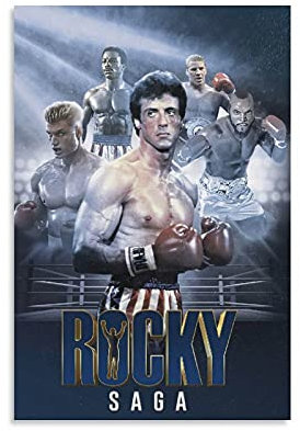 GNKIO Movie Poster Rocky Balboa Poster Dekorative Malerei Leinwand Wandkunst Wohnzimmer Schlafzimmer 12x18 inch (30x45 cm)