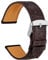 WOCCI 20mm Uhrenarmband Leder für Damen und Herren, Geprägtes Alligator, Silberne Schnalle (Dunkelbraun)