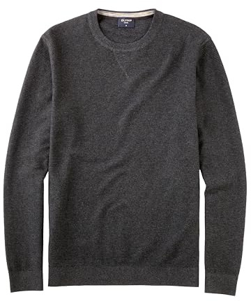 OLYMP Herren Pullover Rundhals Casual.Strick,Struktur,Regular fit,anthrazit 67,4XL