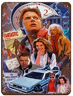 INGGA Retro-Filmposter Zurück in die Zukunft, Retro-Poster, Metall-Blechschild, schicke Kunst, Retro, Eisen, Malerei, Bar, Menschen, Höhle, Café, Familie, Garage, Poster, Wanddekoration, 30 x 40 cm