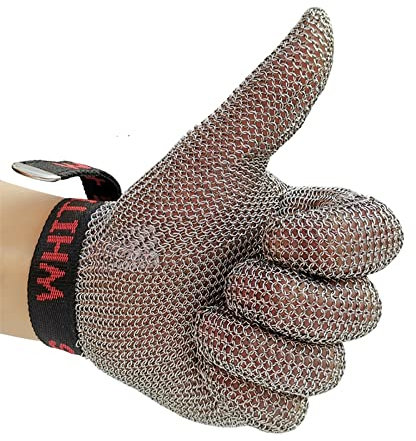 XTTY Schnittfeste Handschuhe Metallschneideständige Handschuhe, Anti-Säge Schlachtmaschinen Anti-Schneidhandschuhe, Sicherheitshinweise Hinged Handschuhe (Size : S/A Pack of one)