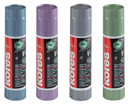 Kores - Barras de pegamento, adhesivo de sujeción fuerte, pegamento seguro y no tóxico para manualidades y manualidades, suministros escolares y de oficina, paquete de 24 x 20 g
