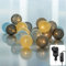 CozyHome Cotton Ball blau Lichterkette innen mit Stecker | 6m 20 LED warmweiss | cotton balls lichterkette kinderzimmer junge kinderzimmer hausbett deko | lichter-ketten Kugeln für Baby Zimmer