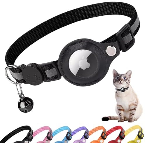 Croc-Cat Collier Chat Compatible avec Apple AirTag, Aide à Localiser Votre Chat, Léger et Confortable, Sécurité Maximale, Collier Vendu Seul : GPS Air Tag Non Inclus
