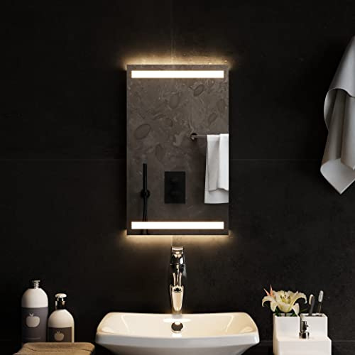 vidaXL LED Badspiegel Beleuchtung Wandspiegel Lichtspiegel Badezimmerspiegel Bad Spiegel Badezimmer Schminkspiegel Hängespiegel 30x50cm