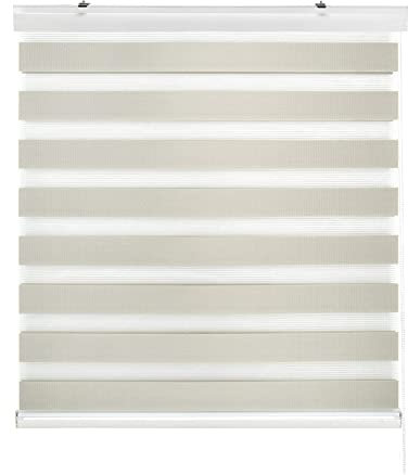 Estoralis | SANSA | Tenda a Rullo Notte e Giorno | Cassonetto in alluminio | Beige | 105 x 255 cm (larghezza/altezza) dimensione del tessuto 102 x 250 cm. | Tende per finestre e porte