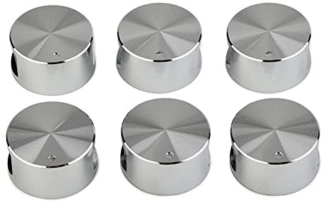 6 Stück Drehschalter, Aluminiumlegierung, runder Knauf, Gaskochfeldgriff, Küchenzubehör für Küchenherde, Gasherde, Öfen, Elektroherde