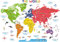 DECOWALL Extra groß Weltkarte Wandaufkleber Kinder Wandtattoo (168x103 cm) Wohnkultur Kunst Reise Jungenzimmer Baby Internationales Farbposter Kinderzimmer