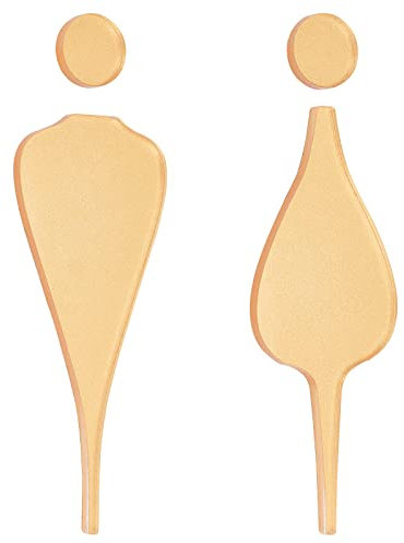 GORGECRAFT 1 Set Cartelli per Bagno Uomini e Donne Spazzolato Segnaletica per Porta del Bagno Decorazione per WC Targa per Porta in Acrilico Set di Figure Autoadesive per Business Ufficio, Oro