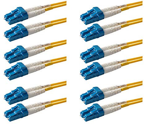 SpeedyFiberTX LC to LC Fiber Patch Cable, Corning SMF-28 Singlemode 9/125um Ultra Optical Fiber, OS1/OS2 Compatible, Duplex, Yellow LSZH Cable Jacket (2 Meter / 6.56 Feet, Yellow SM - 6PK)