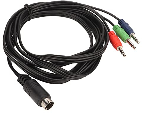 Câble Audio DIN, 9 Broches Mini DIN vers Câble 3,5 Mm Plug and Play Connexion Serrée Signal Clair pour Haut-Parleur