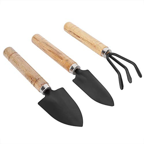 Qcwwy 3pcs Mini Ensemble D'Outils de Jardin, Plantes en Pot Jardinage Main Kit Mini Bêche Griffe Râteau Pelle Fleurs Outils de Plantation Portable Jardin Outils à Main Ensemble