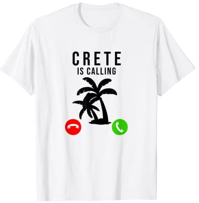 Crete Is Calling - Vacation Souvenir Palme T-Shirt