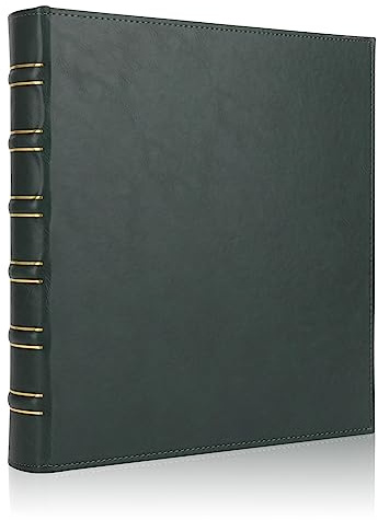 LETVPVOW Lederordner mit 3 Ringen im Vintage-Stil, professioneller Ordner, Planer, klassischer 2,5 cm 3-Ringbuch, Briefgröße 21,6 x 27,9 cm, Dunkelgrün