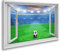 islandburner Prime Bild auf Leinwand Fensterblick Fussball auf grünem Stadion Arena in nä Bilder Wandbilder Poster