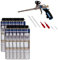 AWOTEX Profi-Schaumpistole & 12 x Pistolenschaum B2 750 ml 1-K I robuste Bauschaum-Pistole mit gummiertem Handgriff I PU-Schaumpistole mit Abzugssicherung I Bauschaum Dämmschaum ohne FCKW & HFCKW