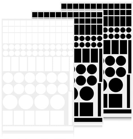 Aster Light Blocking Stickers - 3 Sheet Dimming Tape for Electronics, Blackout Sheets for Led Lights (Black and White)