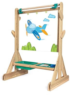 Hape Outdoor Staffelei, Kinderstaffelei für Draußen, aus witterungsbestädnigem Holz, ab 3 Jahren